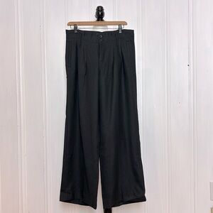 PART TWO Black Tailored Wool-Blend Wide-Leg Pants - Made in Denmark